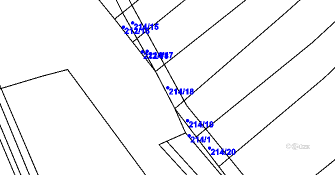 Parcela st. 214/18 v KÚ Oponešice, Katastrální mapa