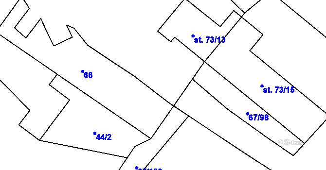 Parcela st. 67/30 v KÚ Oponešice, Katastrální mapa