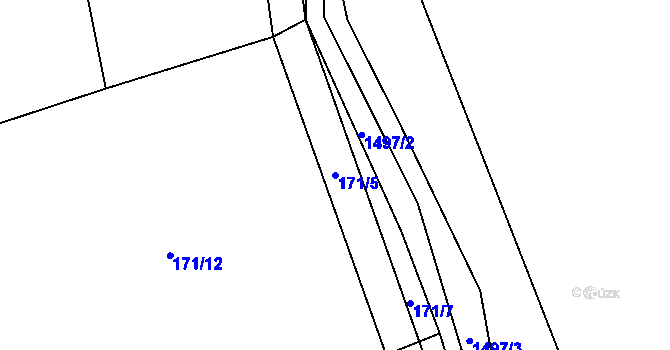 Parcela st. 171/5 v KÚ Oponešice, Katastrální mapa