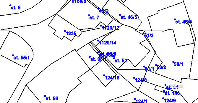 Parcela st. 85/3 v KÚ Oprechtice na Šumavě, Katastrální mapa