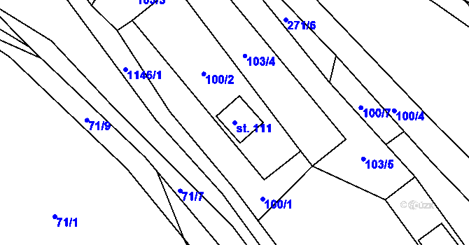 Parcela st. 111 v KÚ Oprechtice na Šumavě, Katastrální mapa