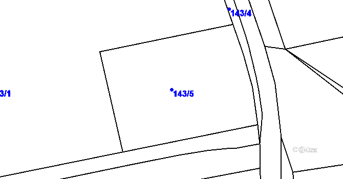 Parcela st. 143/5 v KÚ Oprechtice na Šumavě, Katastrální mapa
