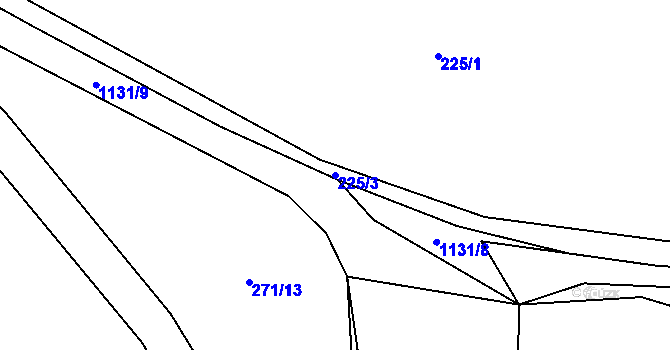 Parcela st. 225/3 v KÚ Oprechtice na Šumavě, Katastrální mapa