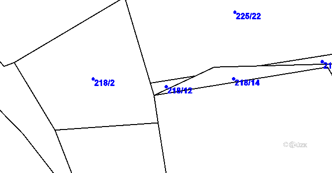 Parcela st. 218/12 v KÚ Oprechtice ve Slezsku, Katastrální mapa