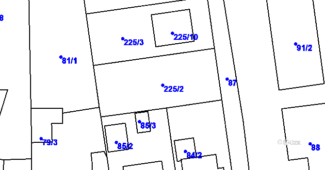 Parcela st. 225/2 v KÚ Oprechtice ve Slezsku, Katastrální mapa