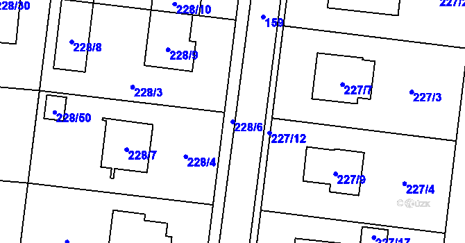 Parcela st. 228/6 v KÚ Oprechtice ve Slezsku, Katastrální mapa