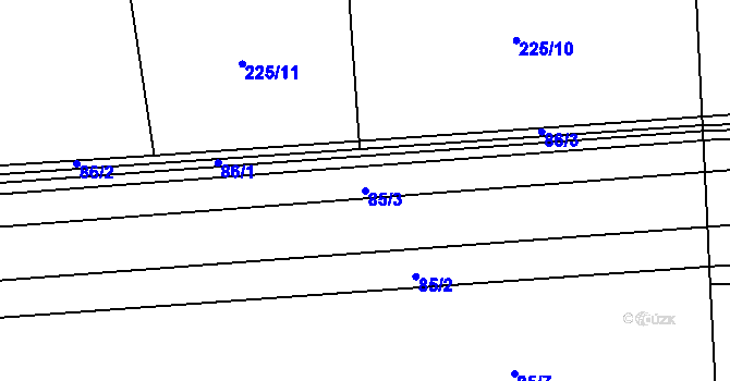 Parcela st. 85/3 v KÚ Klečetné, Katastrální mapa
