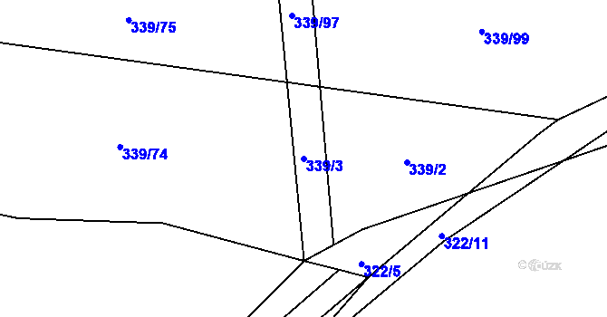 Parcela st. 339/3 v KÚ Klečetné, Katastrální mapa