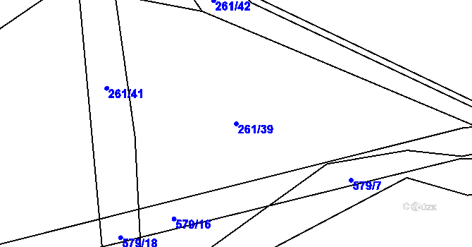 Parcela st. 261/39 v KÚ Klečetné, Katastrální mapa