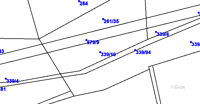 Parcela st. 339/10 v KÚ Klečetné, Katastrální mapa