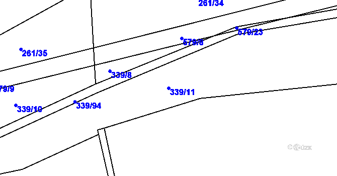 Parcela st. 339/11 v KÚ Klečetné, Katastrální mapa