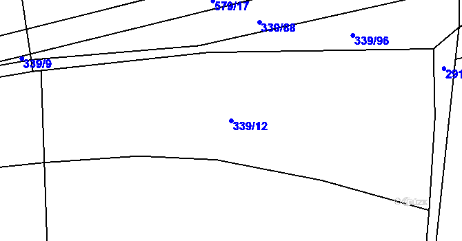 Parcela st. 339/12 v KÚ Klečetné, Katastrální mapa