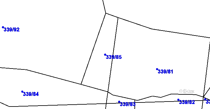 Parcela st. 339/85 v KÚ Klečetné, Katastrální mapa
