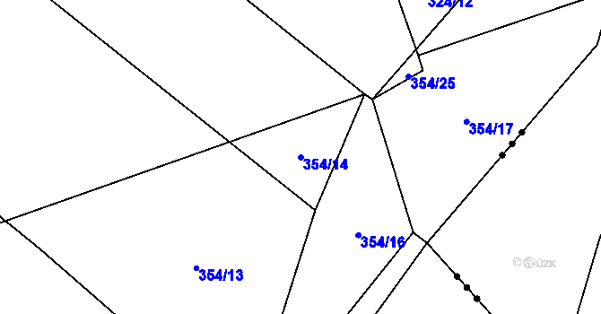 Parcela st. 354/14 v KÚ Klečetné, Katastrální mapa