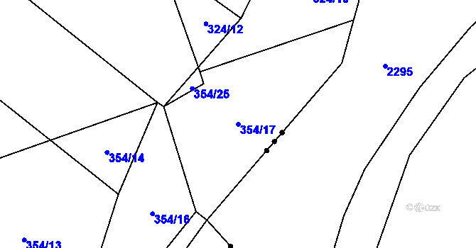 Parcela st. 354/17 v KÚ Klečetné, Katastrální mapa