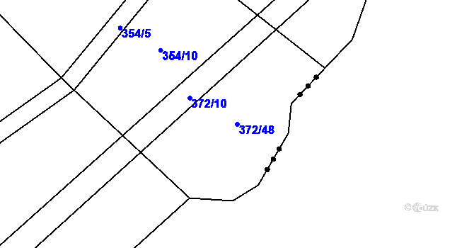 Parcela st. 372/48 v KÚ Klečetné, Katastrální mapa