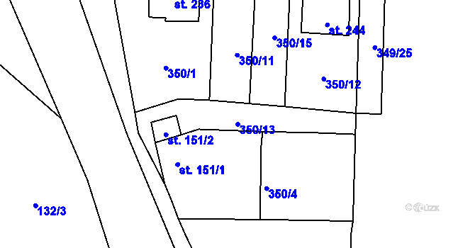 Parcela st. 350/13 v KÚ Oráčov, Katastrální mapa