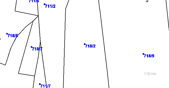 Parcela st. 718/2 v KÚ Oráčov, Katastrální mapa