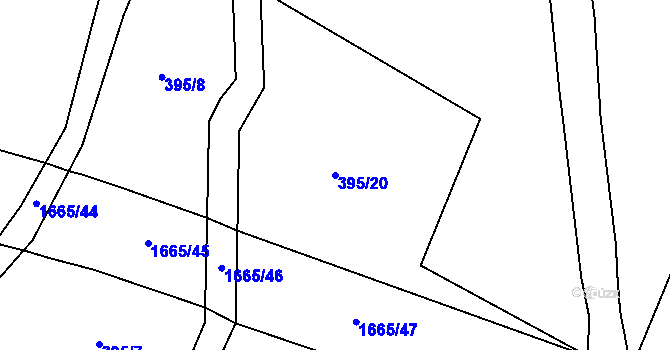 Parcela st. 395/20 v KÚ Oráčov, Katastrální mapa