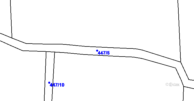 Parcela st. 447/5 v KÚ Oráčov, Katastrální mapa