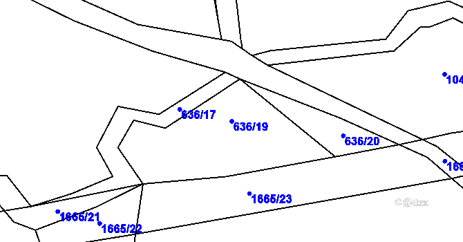 Parcela st. 636/19 v KÚ Oráčov, Katastrální mapa