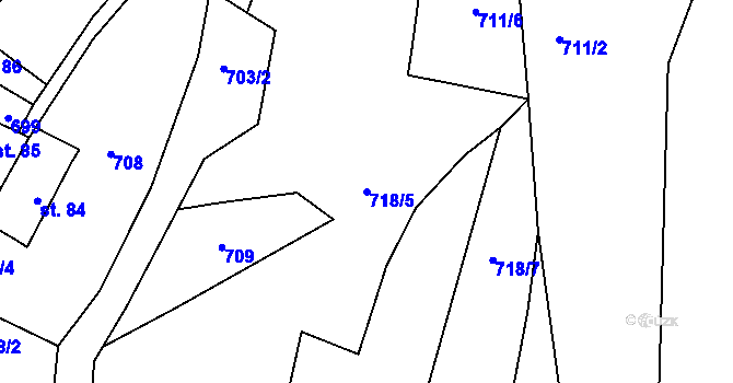Parcela st. 718/5 v KÚ Oráčov, Katastrální mapa