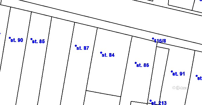 Parcela st. 84 v KÚ Orel, Katastrální mapa