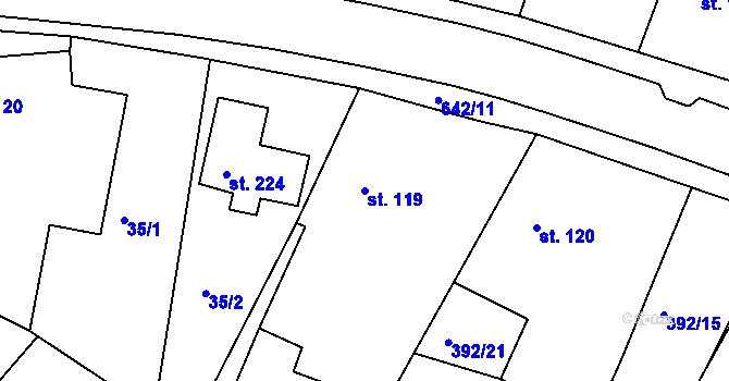 Parcela st. 119 v KÚ Orel, Katastrální mapa
