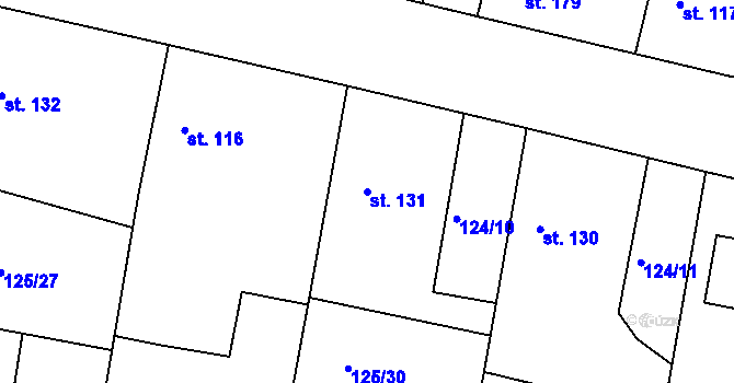 Parcela st. 131 v KÚ Orel, Katastrální mapa