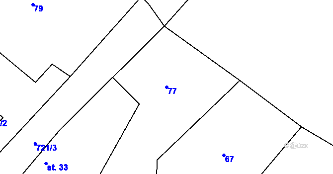 Parcela st. 77 v KÚ Orel, Katastrální mapa