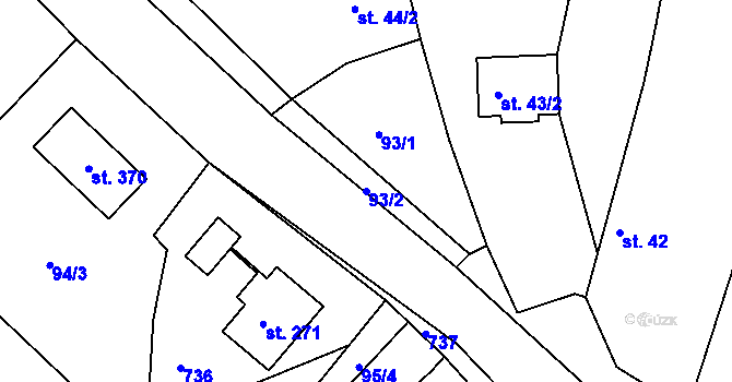 Parcela st. 93/2 v KÚ Orel, Katastrální mapa