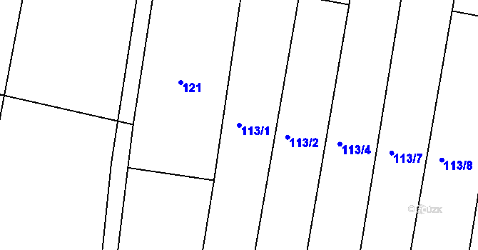 Parcela st. 113/1 v KÚ Orel, Katastrální mapa