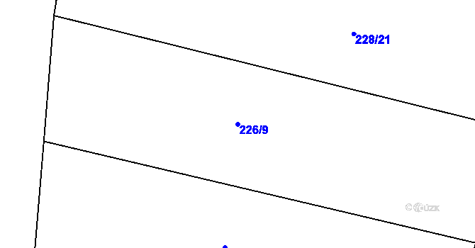 Parcela st. 226/9 v KÚ Orel, Katastrální mapa