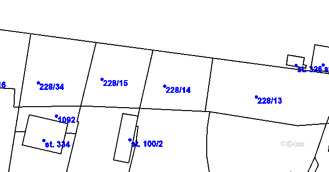 Parcela st. 228/14 v KÚ Orel, Katastrální mapa