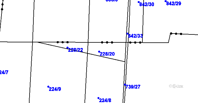 Parcela st. 228/20 v KÚ Orel, Katastrální mapa