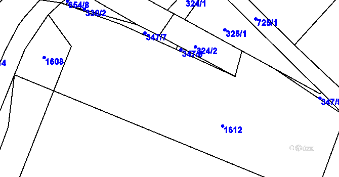 Parcela st. 347/3 v KÚ Orel, Katastrální mapa