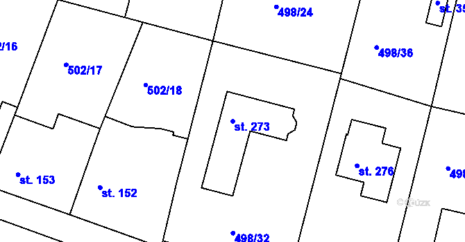 Parcela st. 273 v KÚ Orel, Katastrální mapa