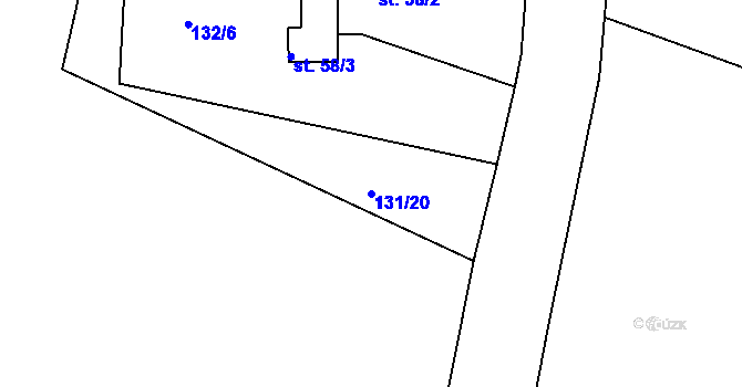 Parcela st. 131/20 v KÚ Orel, Katastrální mapa