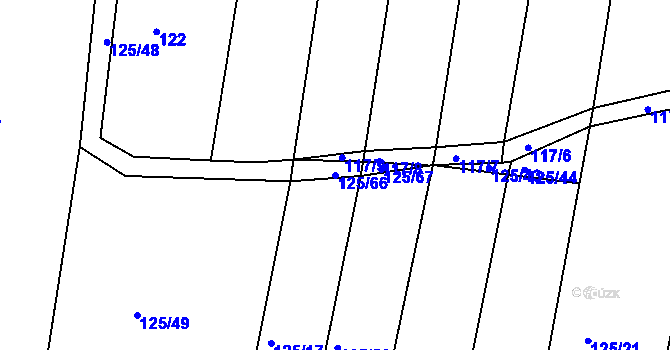 Parcela st. 125/66 v KÚ Orel, Katastrální mapa