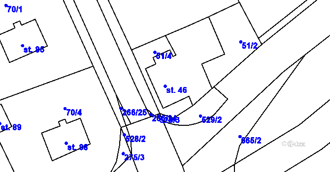Parcela st. 46 v KÚ Vlčnov u Chrudimi, Katastrální mapa