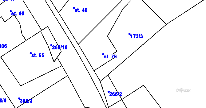 Parcela st. 76 v KÚ Vlčnov u Chrudimi, Katastrální mapa