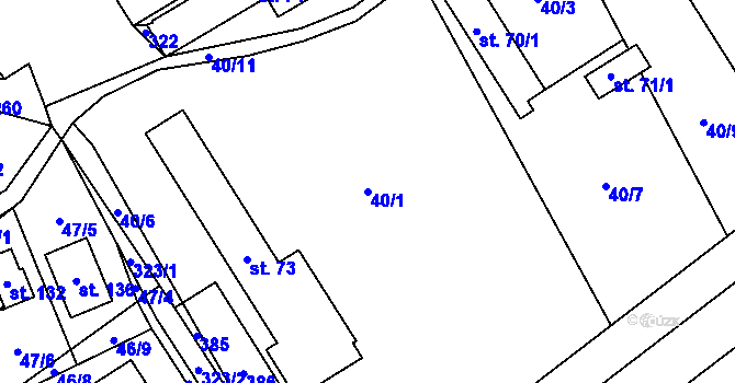 Parcela st. 40/1 v KÚ Vlčnov u Chrudimi, Katastrální mapa