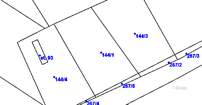 Parcela st. 144/1 v KÚ Vlčnov u Chrudimi, Katastrální mapa