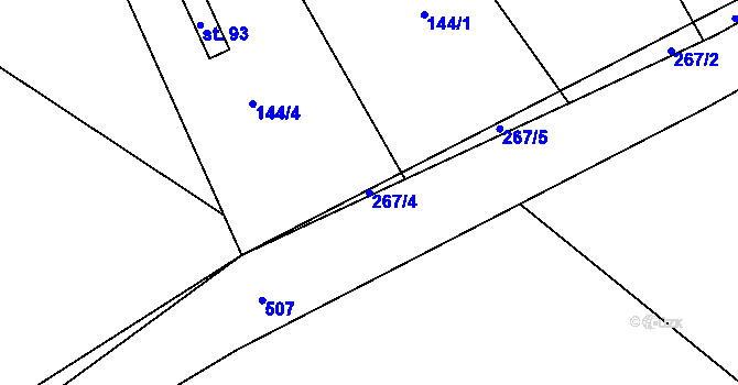 Parcela st. 267/4 v KÚ Vlčnov u Chrudimi, Katastrální mapa