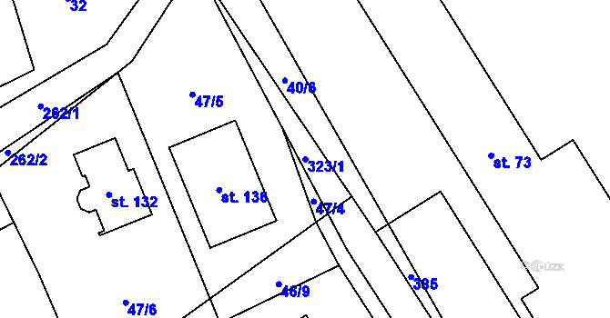 Parcela st. 323/1 v KÚ Vlčnov u Chrudimi, Katastrální mapa