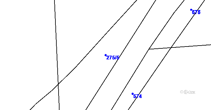 Parcela st. 275/5 v KÚ Vlčnov u Chrudimi, Katastrální mapa