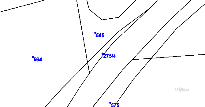 Parcela st. 275/4 v KÚ Vlčnov u Chrudimi, Katastrální mapa