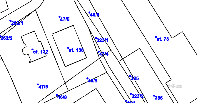 Parcela st. 47/4 v KÚ Vlčnov u Chrudimi, Katastrální mapa