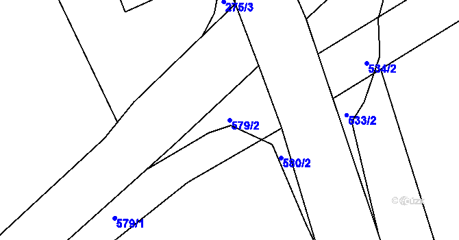 Parcela st. 579/2 v KÚ Vlčnov u Chrudimi, Katastrální mapa