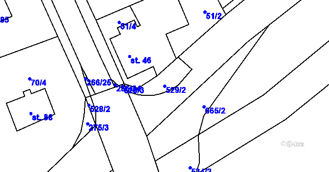 Parcela st. 529/2 v KÚ Vlčnov u Chrudimi, Katastrální mapa